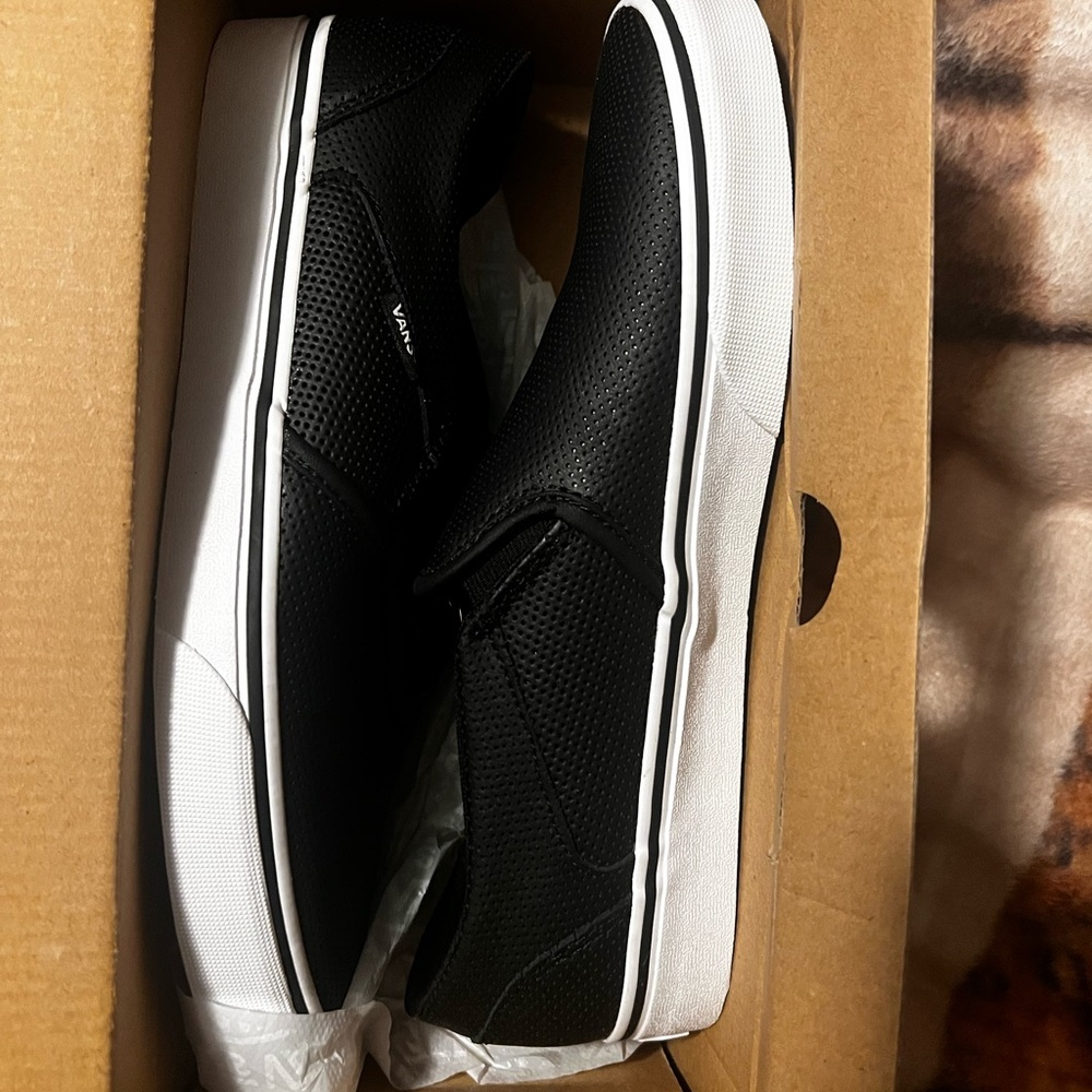 Vans Women's Black Perforated Slip-On Sneakers